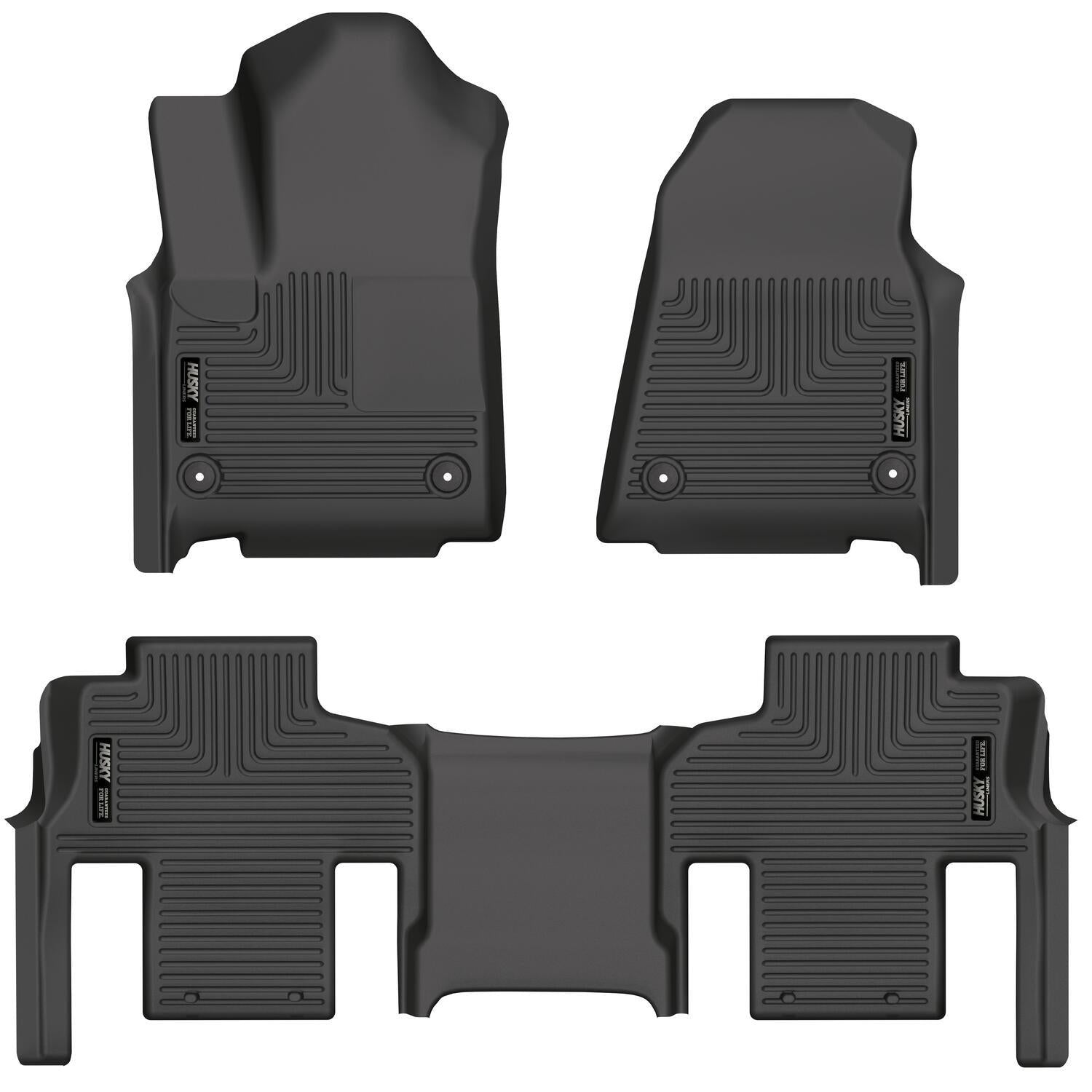 Husky Liners Front &Amp; 2Nd Seat Floor Liners (Footwell Coverage) (2022-2024 Grand Wagoneer, Grand Wagoneer L) - 99111