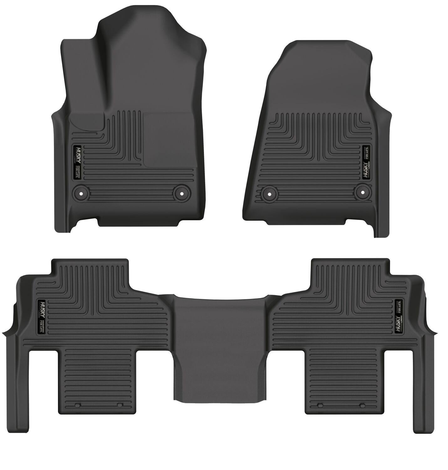Husky Liners Front &Amp; 2Nd Seat Floor Liners (2022-2024 Grand Wagoneer, Grand Wagoneer L, Wagoneer, Wagoneer L) - 99251