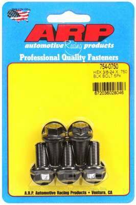 ARP 3/8-24 x .750 hex 7/16 wrenching black oxide bolts - 754-0750