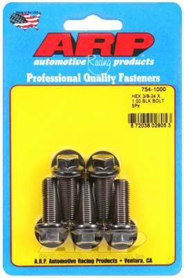 ARP 3/8-24 x 1.000 hex 7/16 wrenching black oxide bolts - 754-1000