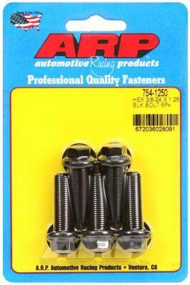 ARP 3/8-24 x 1.250 hex 7/16 wrenching black oxide bolts - 754-1250
