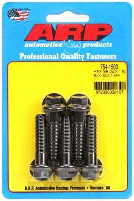ARP 3/8-24 x 1.500 hex 7/16 wrenching black oxide bolts - 754-1500