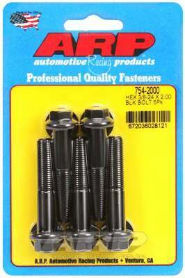 ARP 3/8-24 x 2.000 hex 7/16 wrenching black oxide bolts - 754-2000