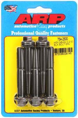 ARP 3/8-24 x 2.500 hex 7/16 wrenching black oxide bolts - 754-2500