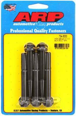 ARP 3/8-24 x 3.000 hex 7/16 wrenching black oxide bolts - 754-3000