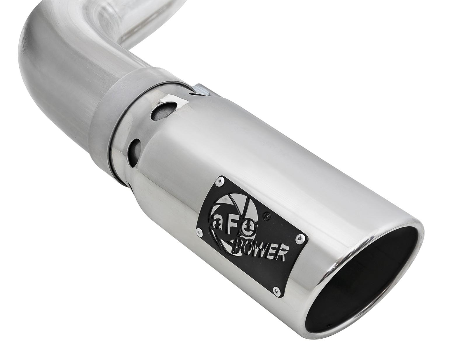 AFE Large Bore-HD 4 IN 409 Stainless Steel DPF-Back Exhaust System w/ Polished Tip Ford F-150 2021 V6-3.0L (td) - 49-43143-P