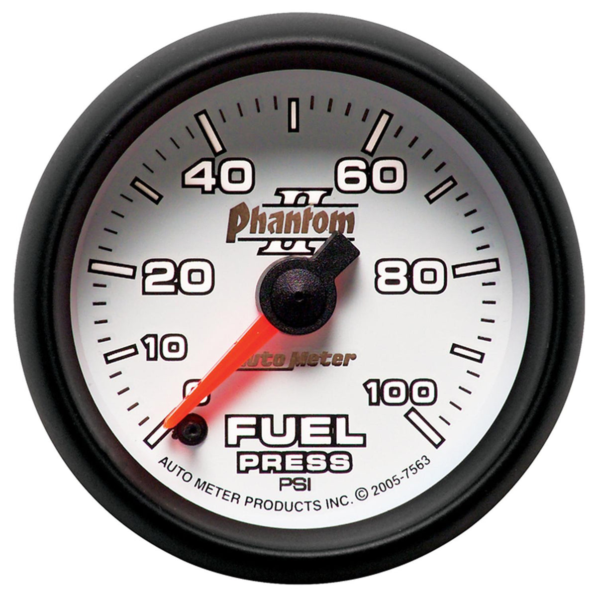 Autometer Phantom II Series Elec 2-1/16" 0-100 PSI Fuel Pressure