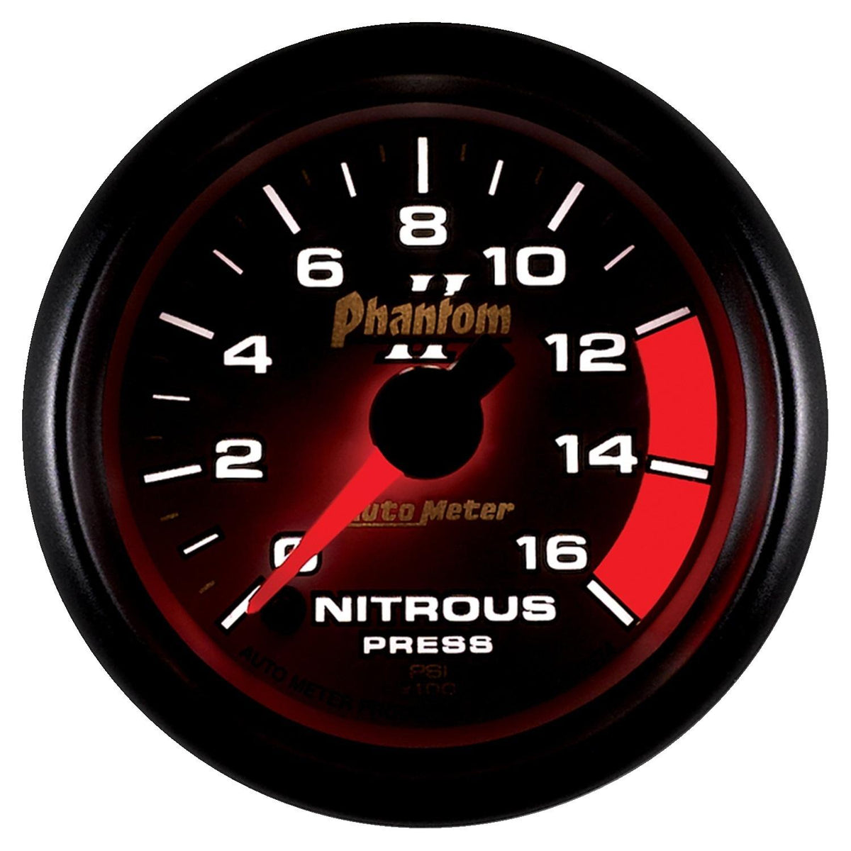 Autometer Phantom II Series 2 1/16" 0-1600 PSI Nitrous Pressure