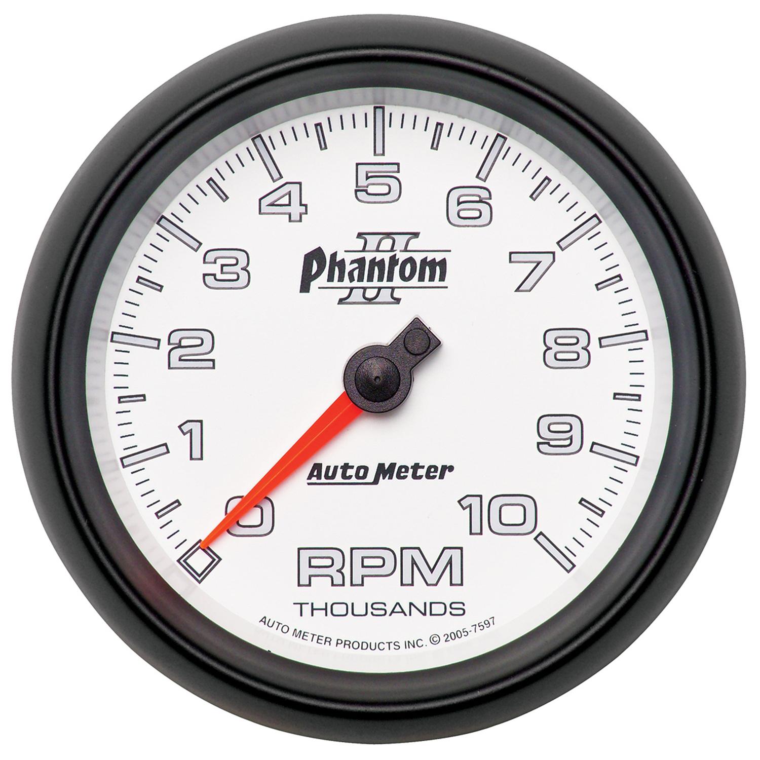 Auto Meter 3-3/8" IN-DASH TACHOMETER, 0-10,000 RPM, PHANTOM II - 7597