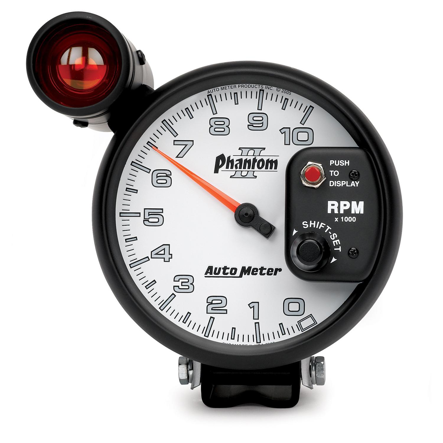 Autometer Phantom II Series 5" 10,000 RPM Tachometer Shift-Lite