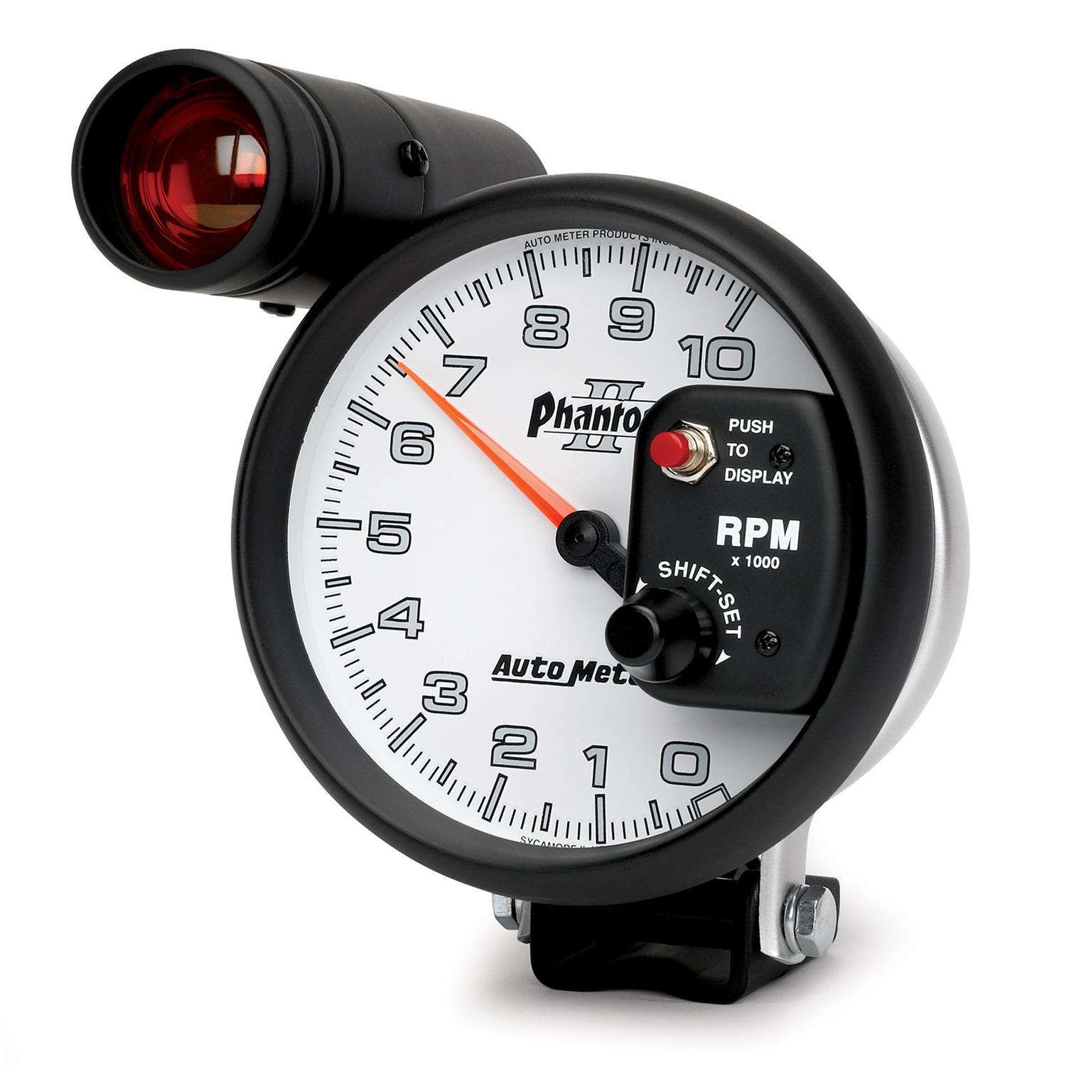 Autometer Phantom II Series 5" 10,000 RPM Tachometer Shift-Lite