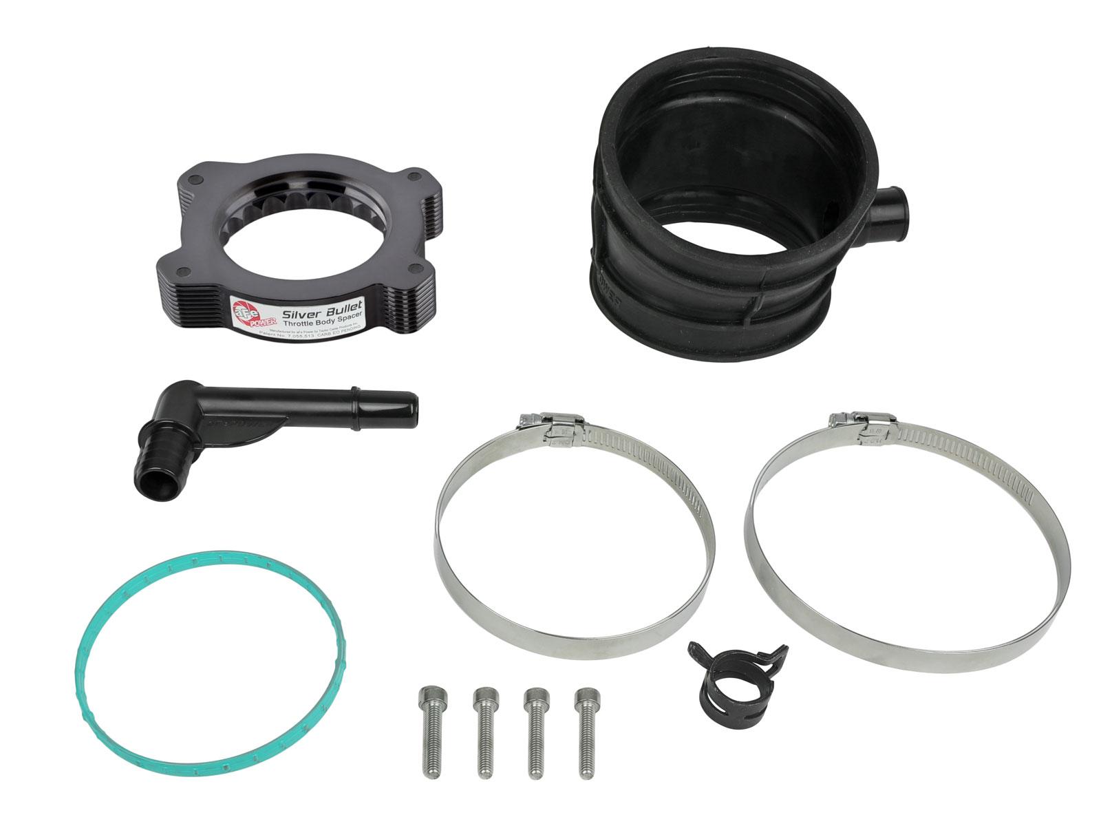AFE Silver Bullet Throttle Body Spacer Kit Black (Chevrolet Corvette (C8) 2020 V8-6.2L This item will only work with the factory air intake system.) - 46-34017B