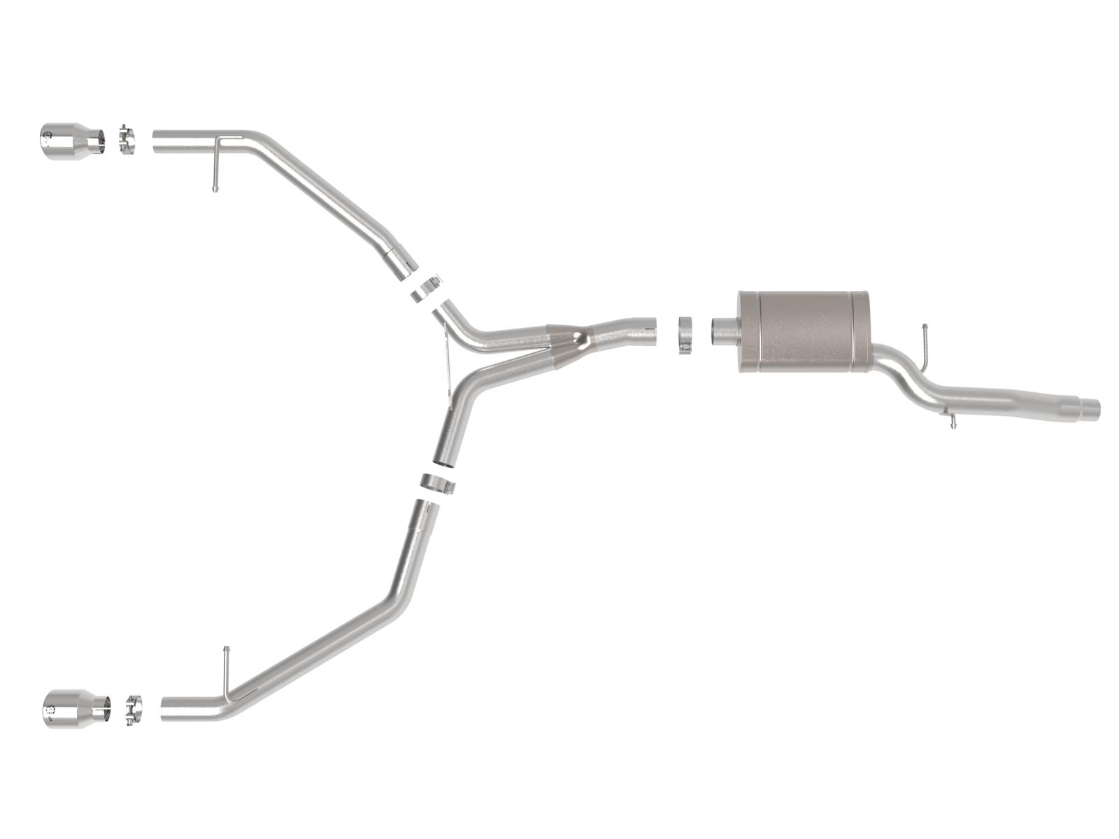 AFE MACH Force-Xp Axle-Back Exhaust System w/ Polished Tip (2013-2016 allroad) - 49-36437-P