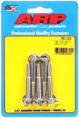 ARP M6 x 1.00 x 45 hex SS bolts - 760-1006