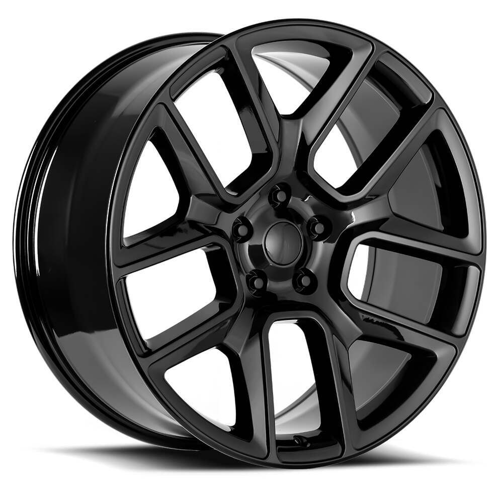 Factory Reproductions Ram 1500 Wheels 22X9 5X5.5 +15 HB 77.8 19 Ram 1500 Gloss Black With Cap FR Series 76 Factory Reproductions - 76290155502