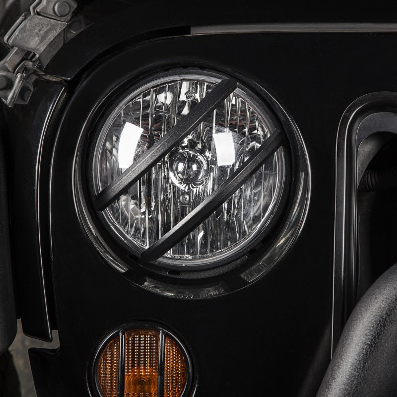 Rugged Ridge Elite Euro Guard Kit Pivotal Headlight Black; 07-18 Wrangler Jk/Jku - 11230.13