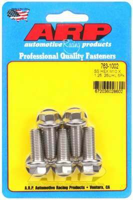 ARP M10 x 1.25 x 25 hex SS bolts - 763-1002