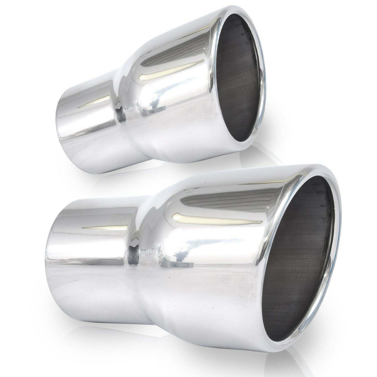 Stainless Works Slash Cut Rolled Edge Tips 6-1/4" Length 3" Inlet - 765300-2
