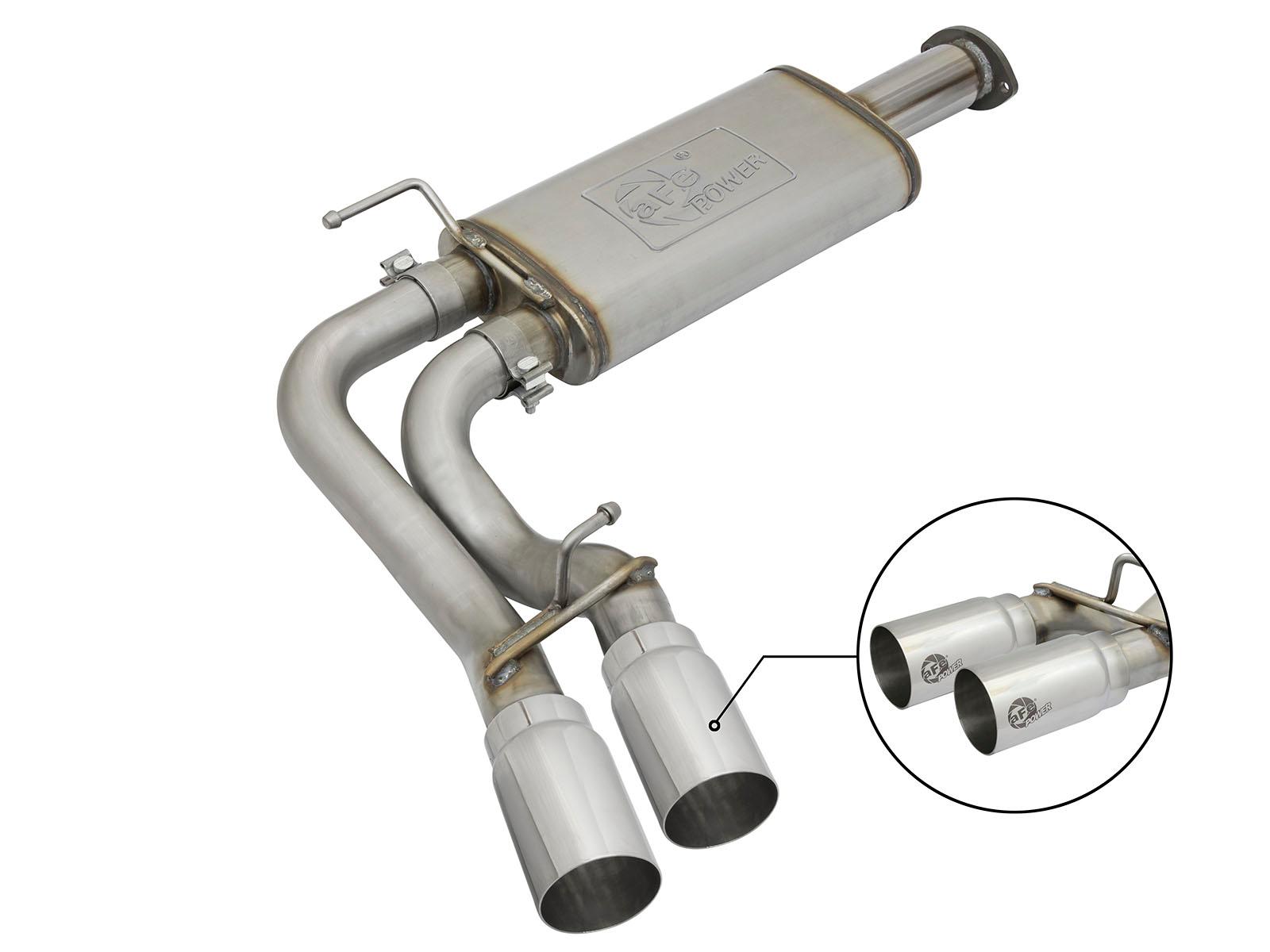 AFE Rebel Series 3 IN Cat-Back Exhaust System w/ Dual Mid-Side Exit Polished Tips (2016-2021 Tacoma) - 49-46032-P