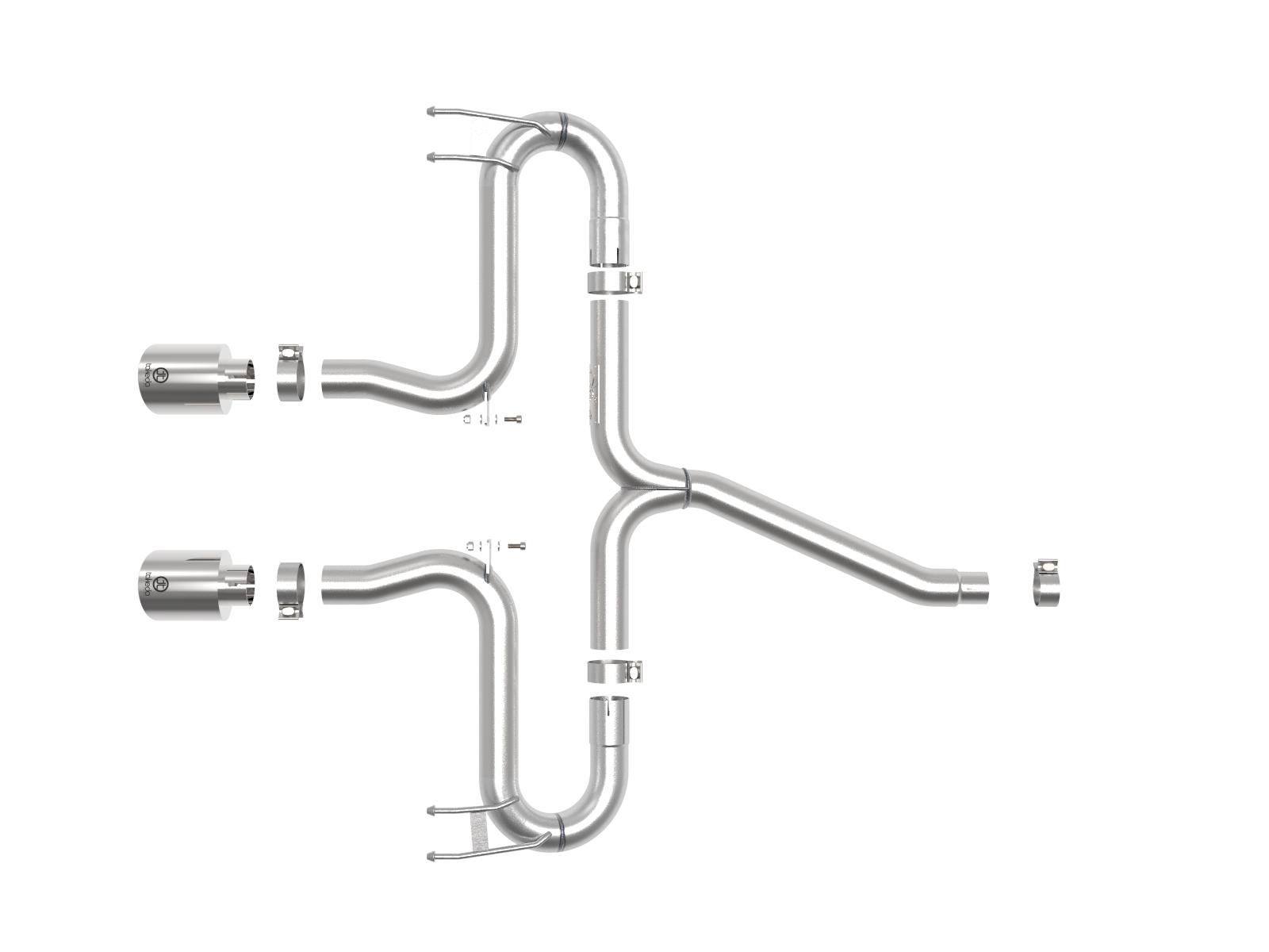 AFE Axle-Back Exhaust System (2017-2020 Honda Civic Sport L4-1.5L (t)) - 49-36625-P