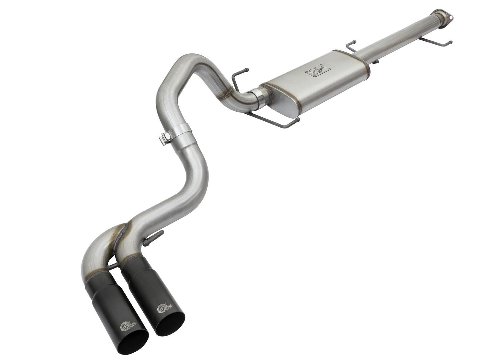 AFE Rebel Series 3 IN Cat-Back Exhaust System w/ Mid-Side Exit Black Tips (2007-2014 FJ Cruiser) - 49-46030-B