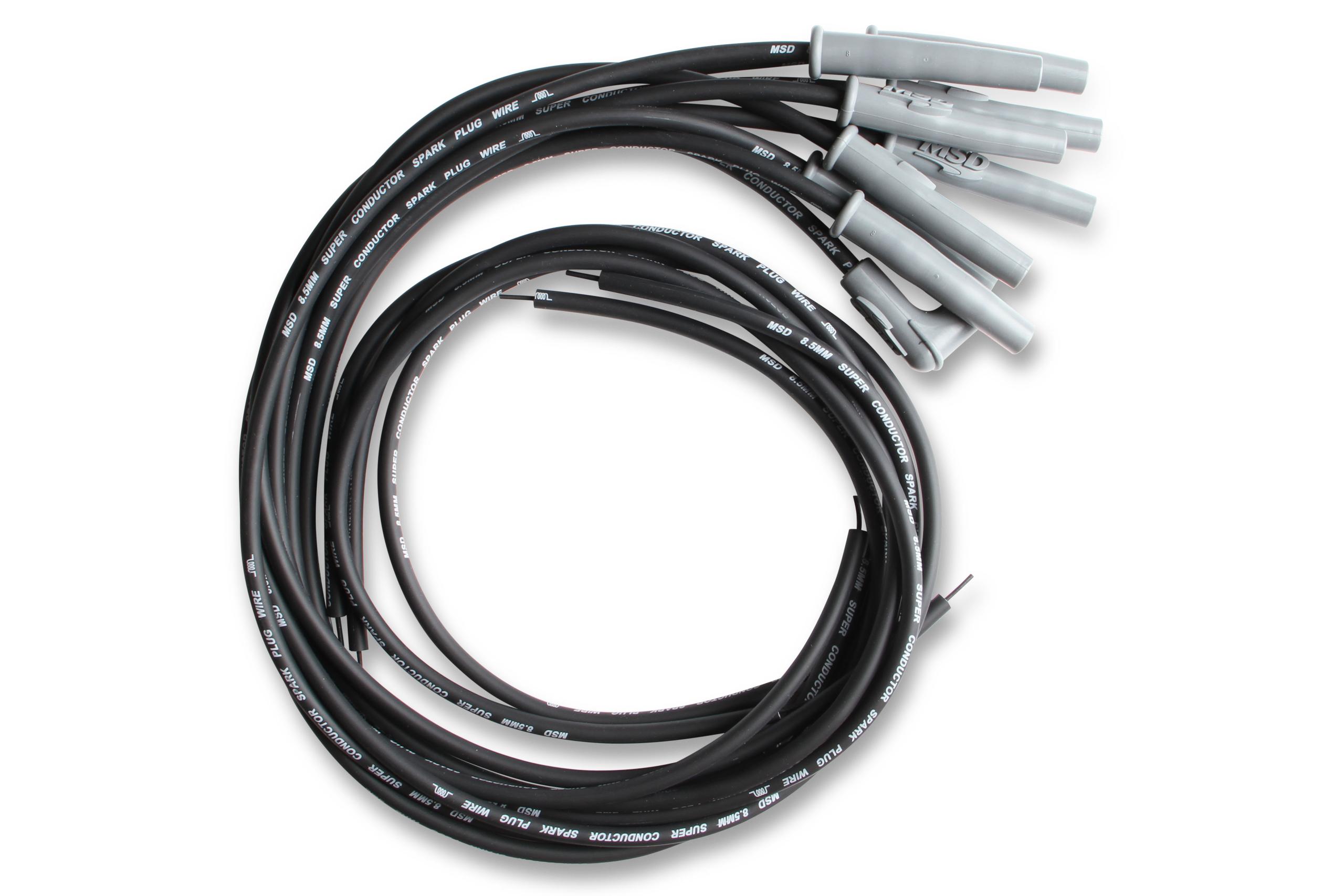 Msd 31183 Wire Set, Black Super Conductor, 8-Cyl. Multi-Angle/Hei, Universal
