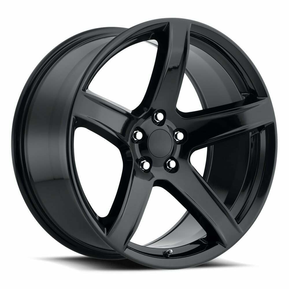 Factory Reproductions Hellcat Wheels 20X9.5 5X115 +15 HB 71.5 Hellcat HC2 Gloss Black With Cap FR Series 77 Factory Reproductions - 77095151502