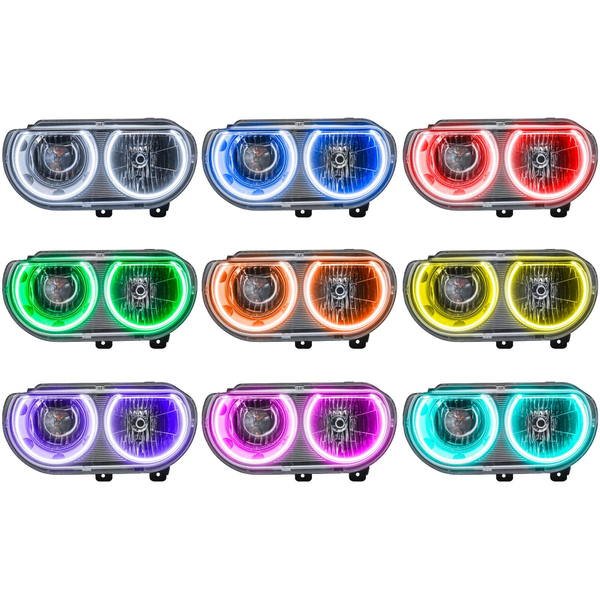 Oracle Lighting Smd Pre-Assembled Headlights, Non-Hid, Colorshift 2.0 (2008-2014 Challenger) - 7720-333