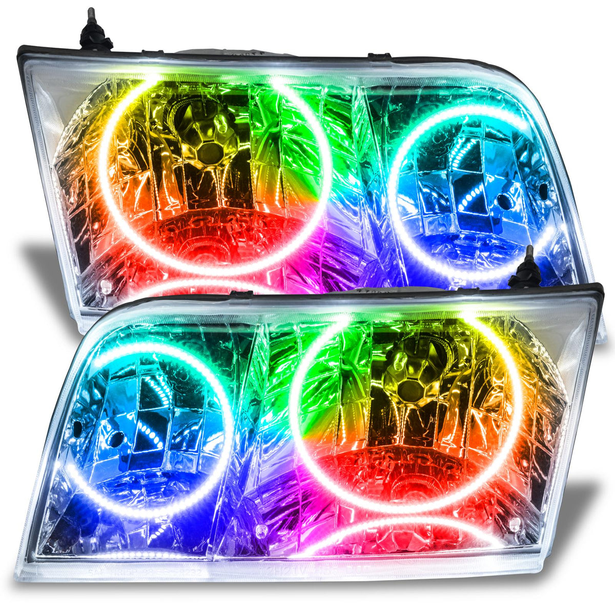Oracle Lighting Smd Pre-Assembled Headlights, Chrome Bezel, Halogen, Colorshift - No Controller (1998-2011 Crown Victoria) - 7724-334
