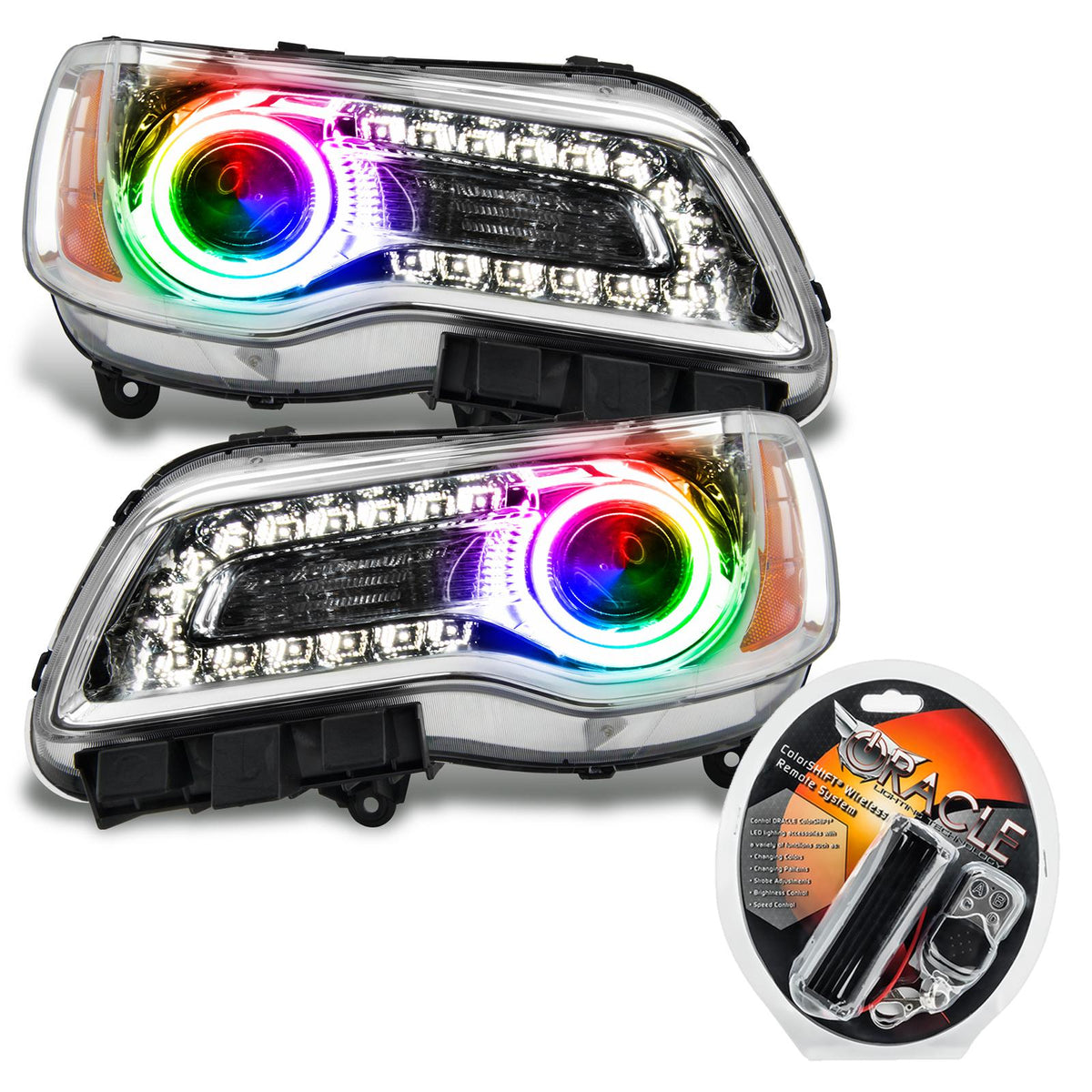 Oracle Lighting Smd Pre-Assembled Headlights, Non-Hid, Chrome Bezel, Colorshift (2011-2014 300) - 7728-330