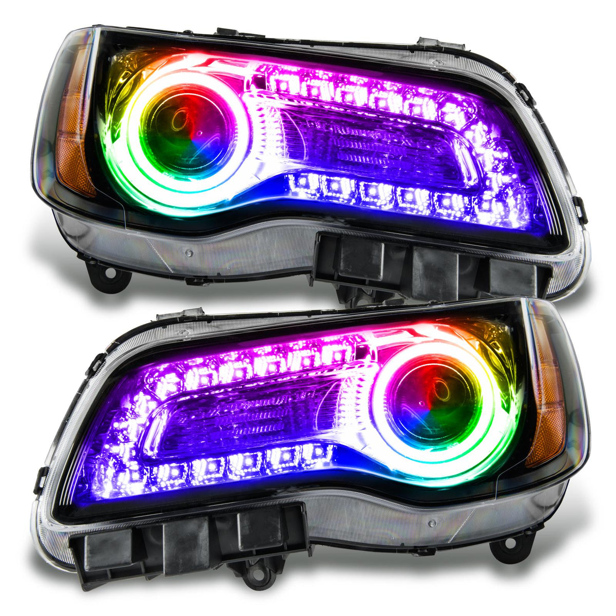 Oracle Lighting Smd Pre-Assembled Headlights, Non-Hid, Black Bezel, Colorshift Drl (2011-2014 300) - 7731-334