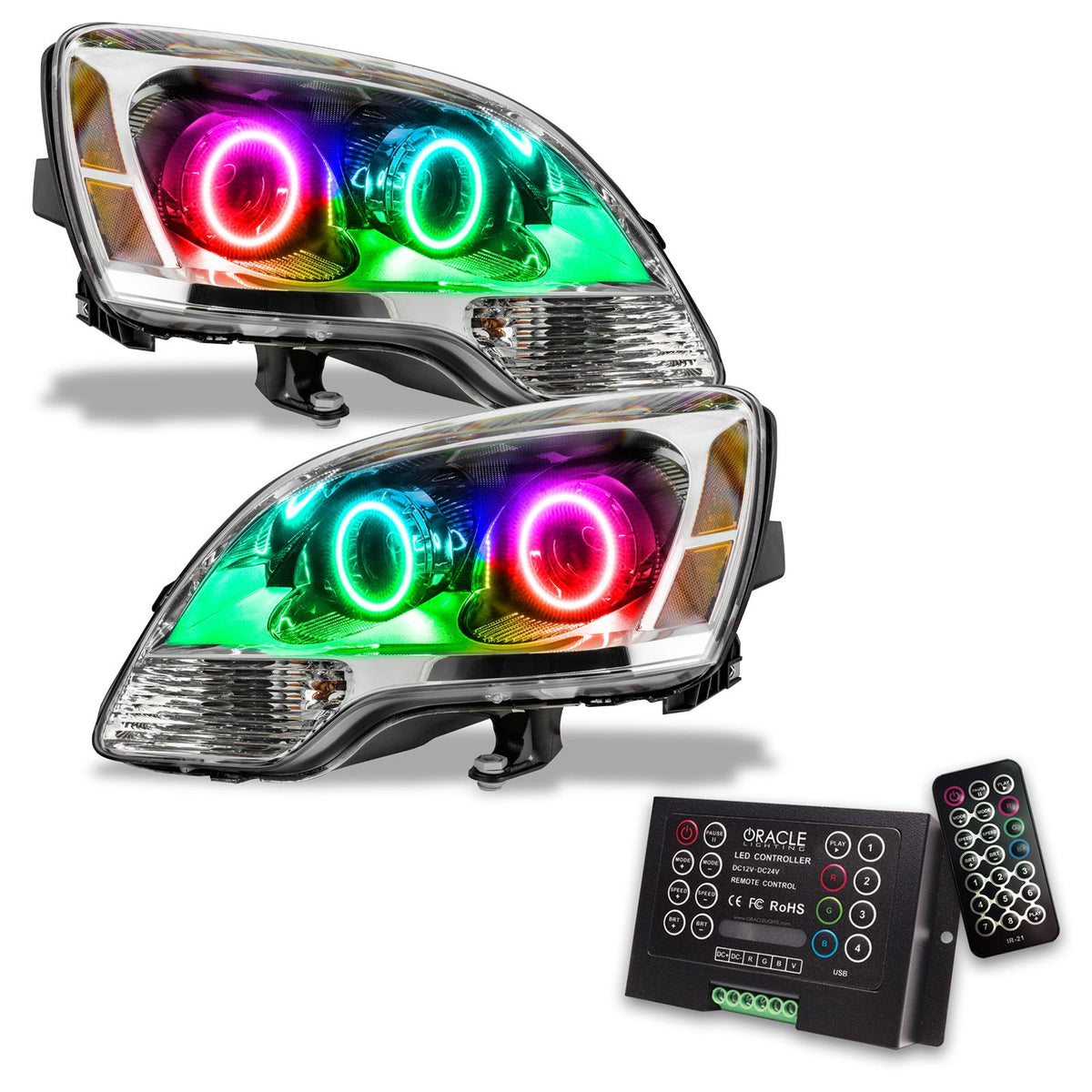 Oracle Lighting Smd Pre-Assembled Headlights, Halogen, 2Nd Design, Colorshift 2.0 (2008-2012 Acadia) - 7732-333