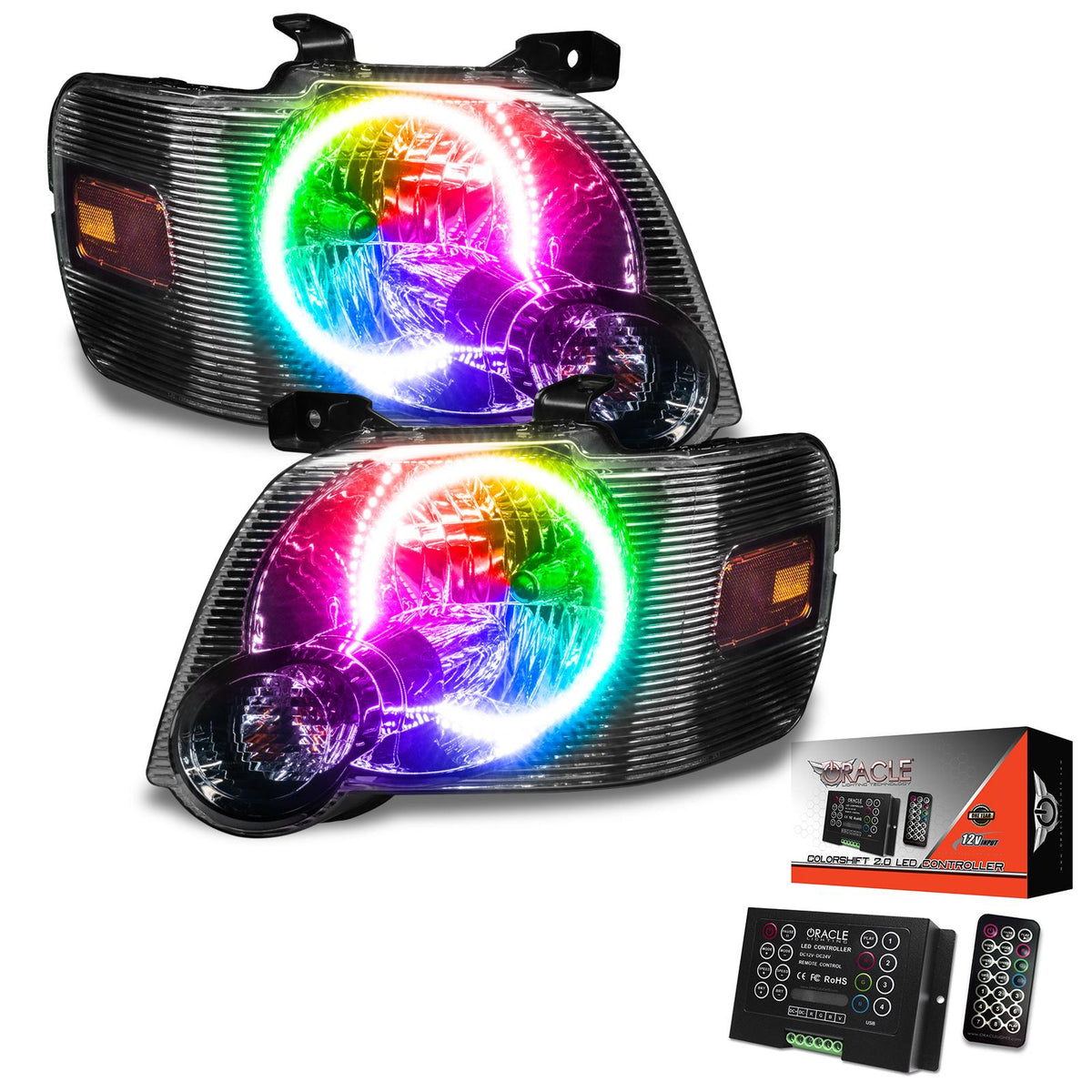Oracle Lighting Smd Pre-Assembled Headlights, Colorshift 2.0 (2008-2010 Explorer Sport Trac) - 7736-333