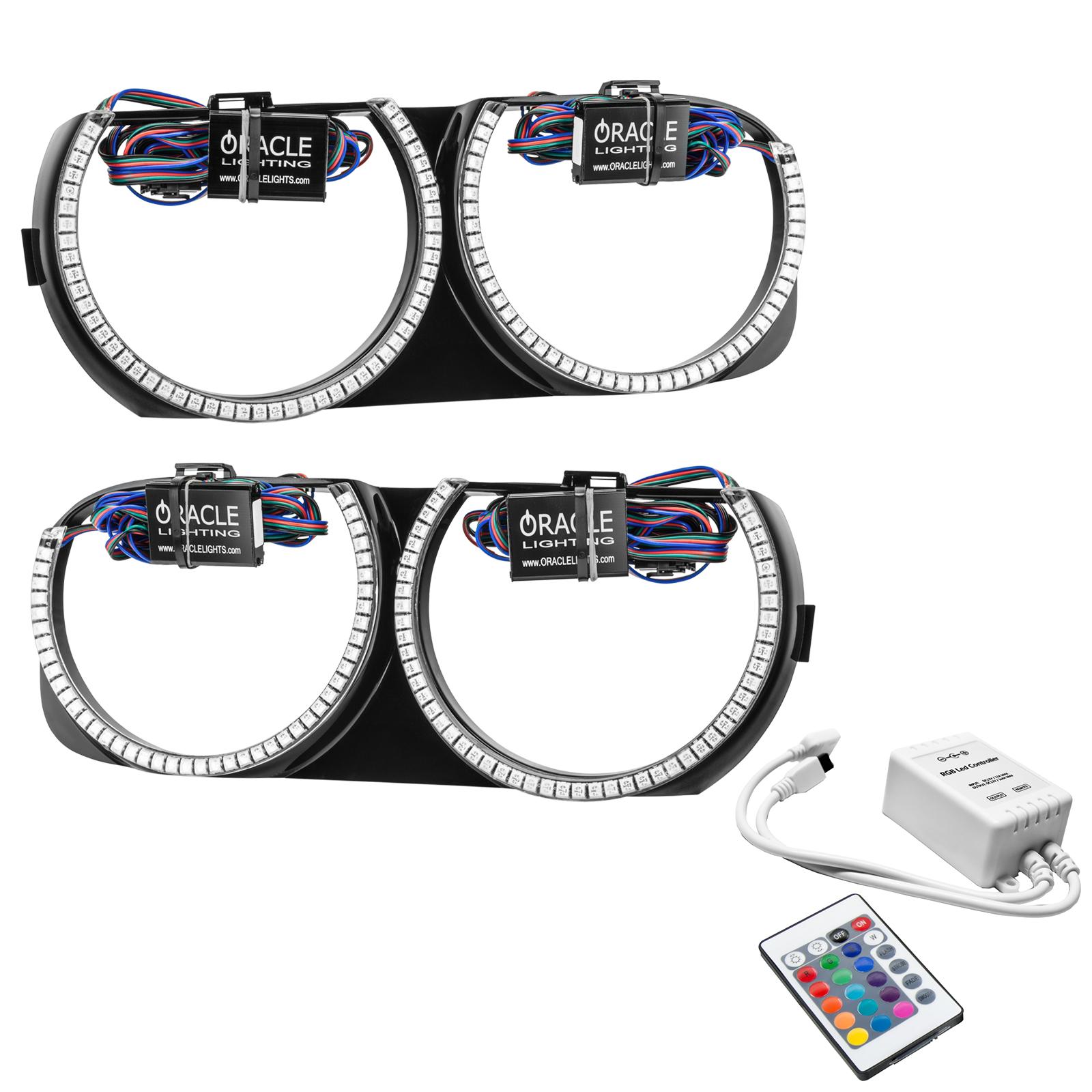 Oracle Lighting Pre-Installed Halo Headlight Bezels, Colorshift - Simple (2015-2021 Challenger, Charger) - 7739-504