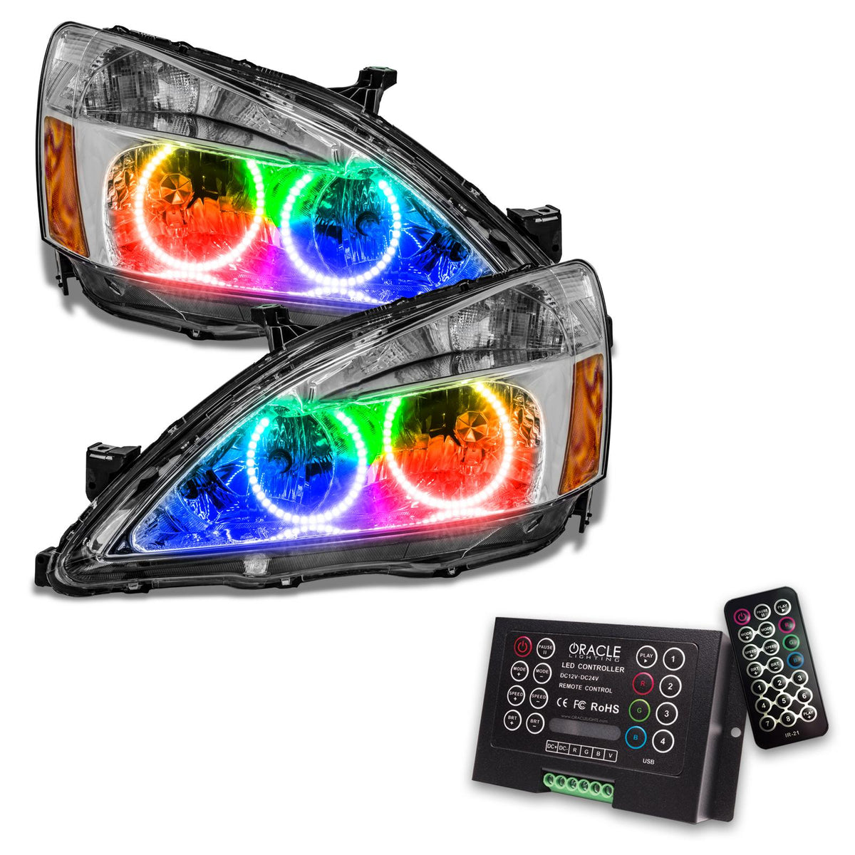 Oracle Lighting Smd Pre-Assembled Headlights, Colorshift 2.0 (2003-2007 Accord) - 7740-333