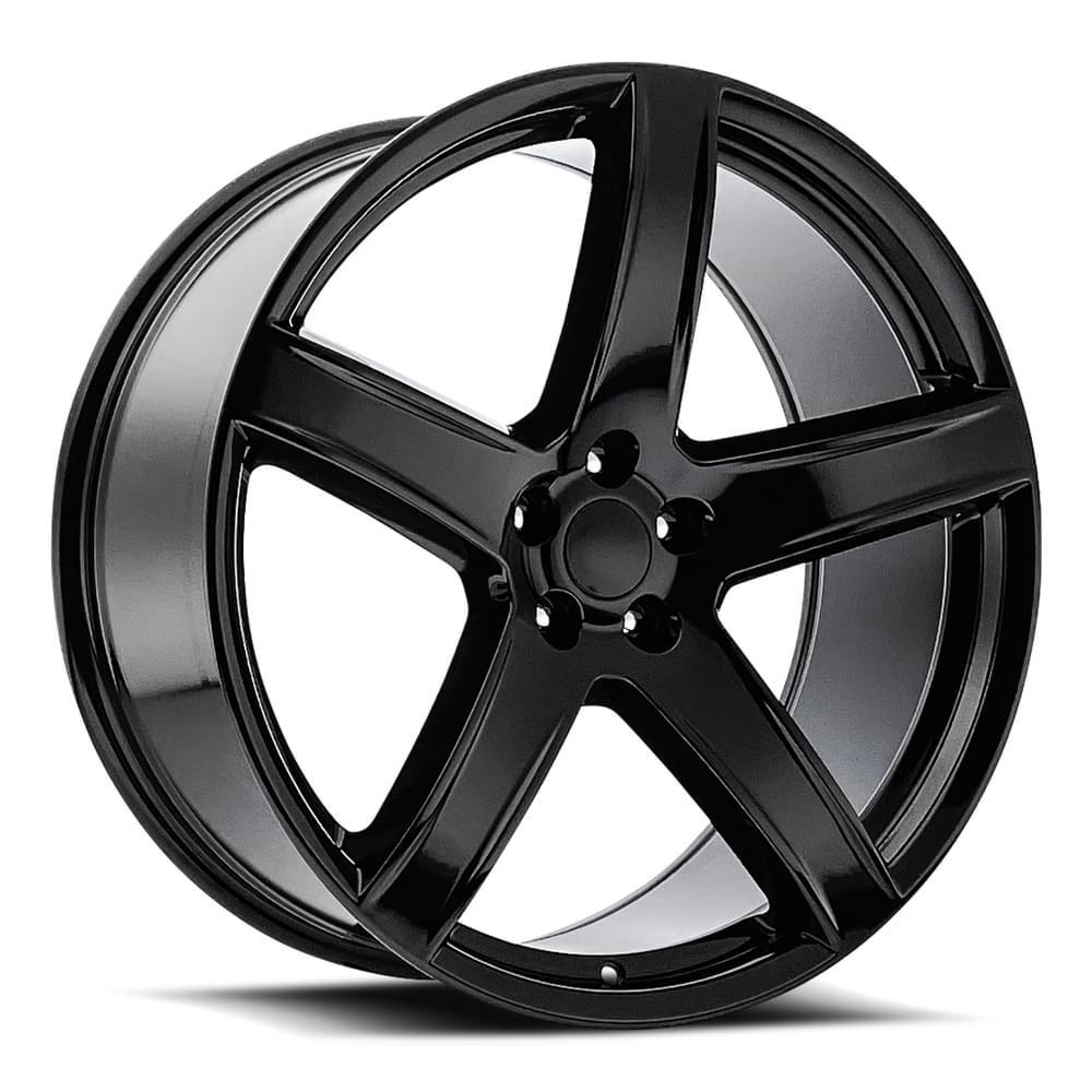 Factory Reproductions FR 77 - Dodge Hellcat HC2 Replica Wheels 24x10 5X5.5 +25.4 HB 77.8 Hellcat HC2 Gloss Black With Cap Factory Reproductions - 77410255502