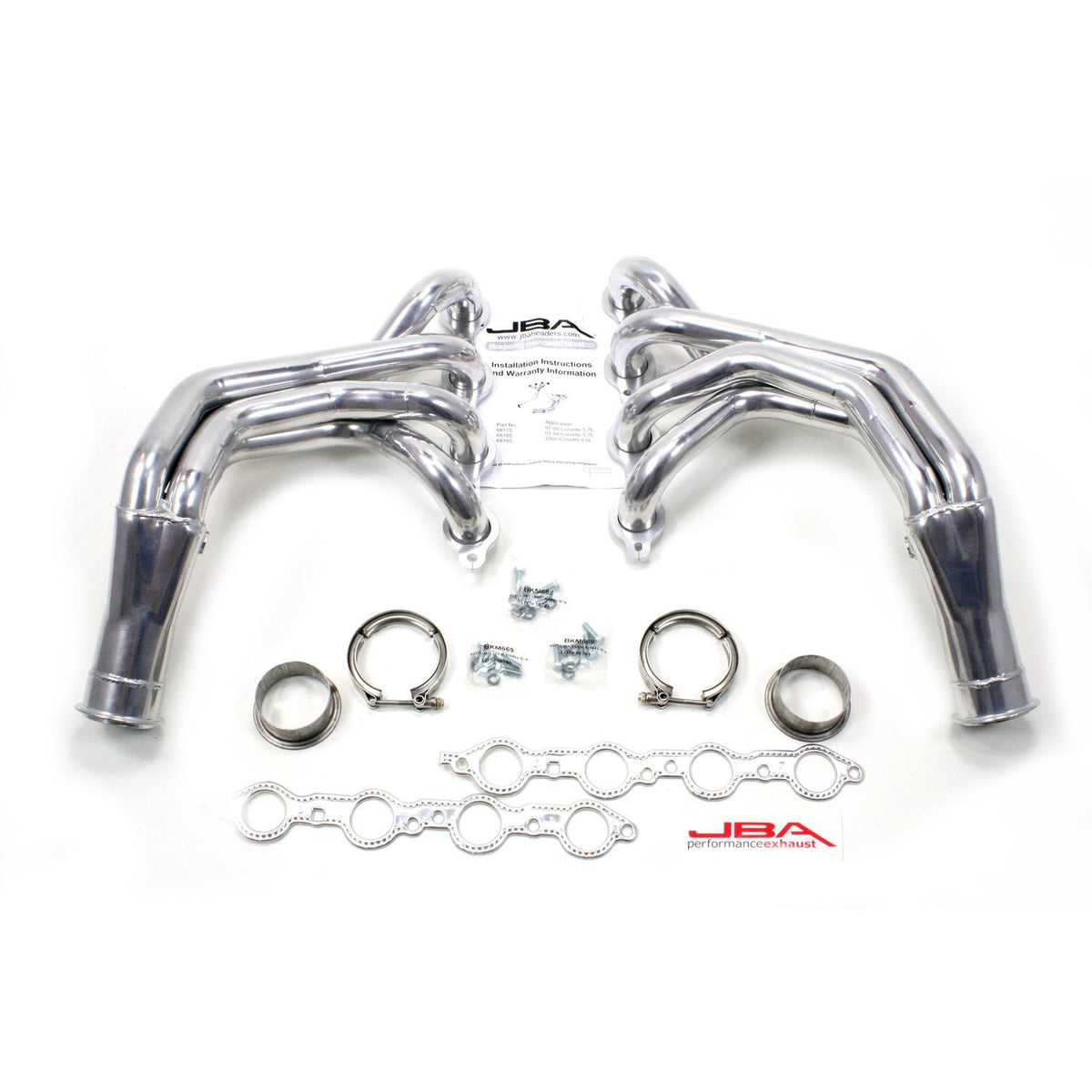 JBA 6819SJS 2005-2013 Corvette C6 1 3/4" Longtube Headers (Silver Ceramic)