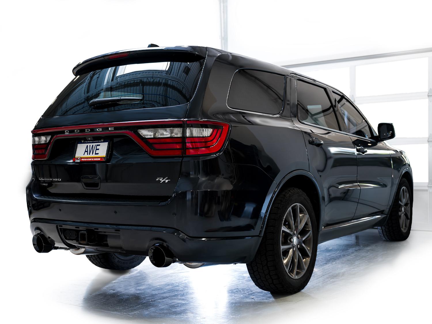 AWE Touring Edition Exhaust - Diamond Black Tips (2011-2024 Dodge Durango 5.7L) - 3015-33575
