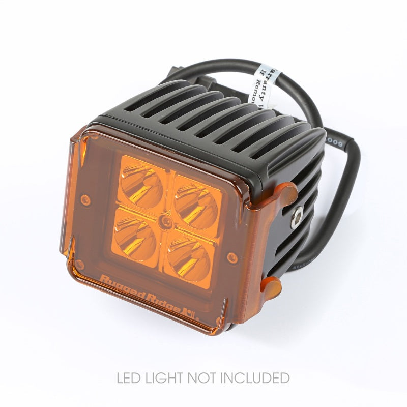 Rugged Ridge Light Cover 3 Inch Square Amber - 15210.67
