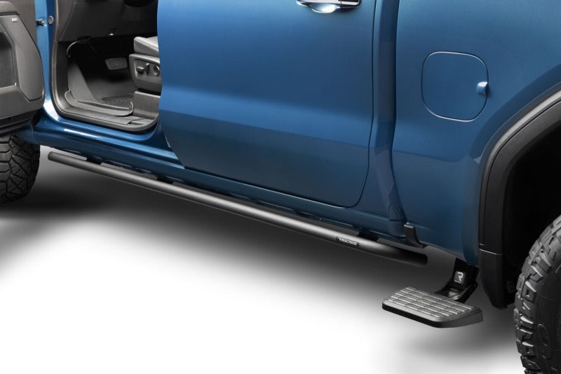 AMP Research Bedstep 2 Flp Dwn Side Bmpr Stp 19-21 Chev/GMC Silv/Sra 1500, Short Bed (2019-2021 Sierra 1500, Silverado 1500) - 75415-01A