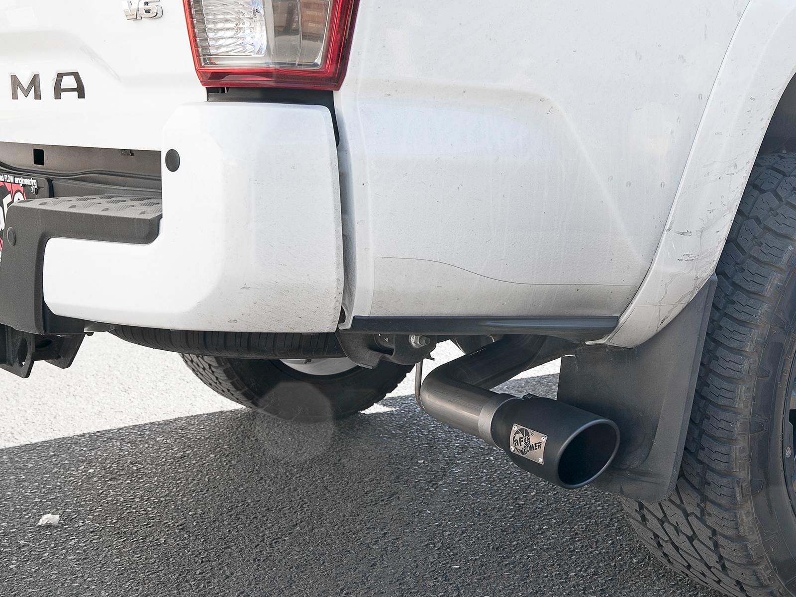AFE MACH Force-Xp 2-1/2 in 304 Stainless Steel Cat-Back Exhaust w/Black Tips (2016-2021 Tacoma, Tacoma) - 49-46042-B