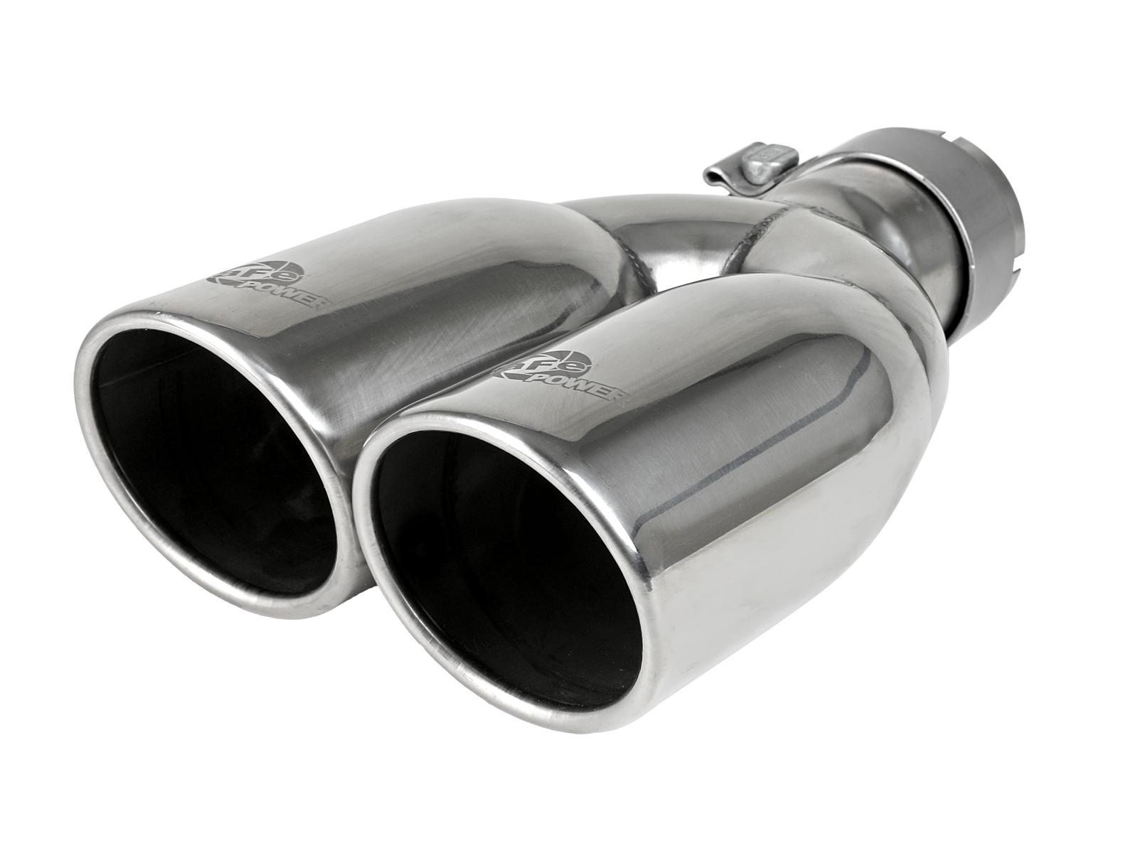 AFE MACH Force-Xp 304 Stainless Steel Clamp-on Exhaust Tip Polished (2-1/2 IN Inlet x 3-1/2 IN Outlet X 12 IN L) - 49T25374-P12