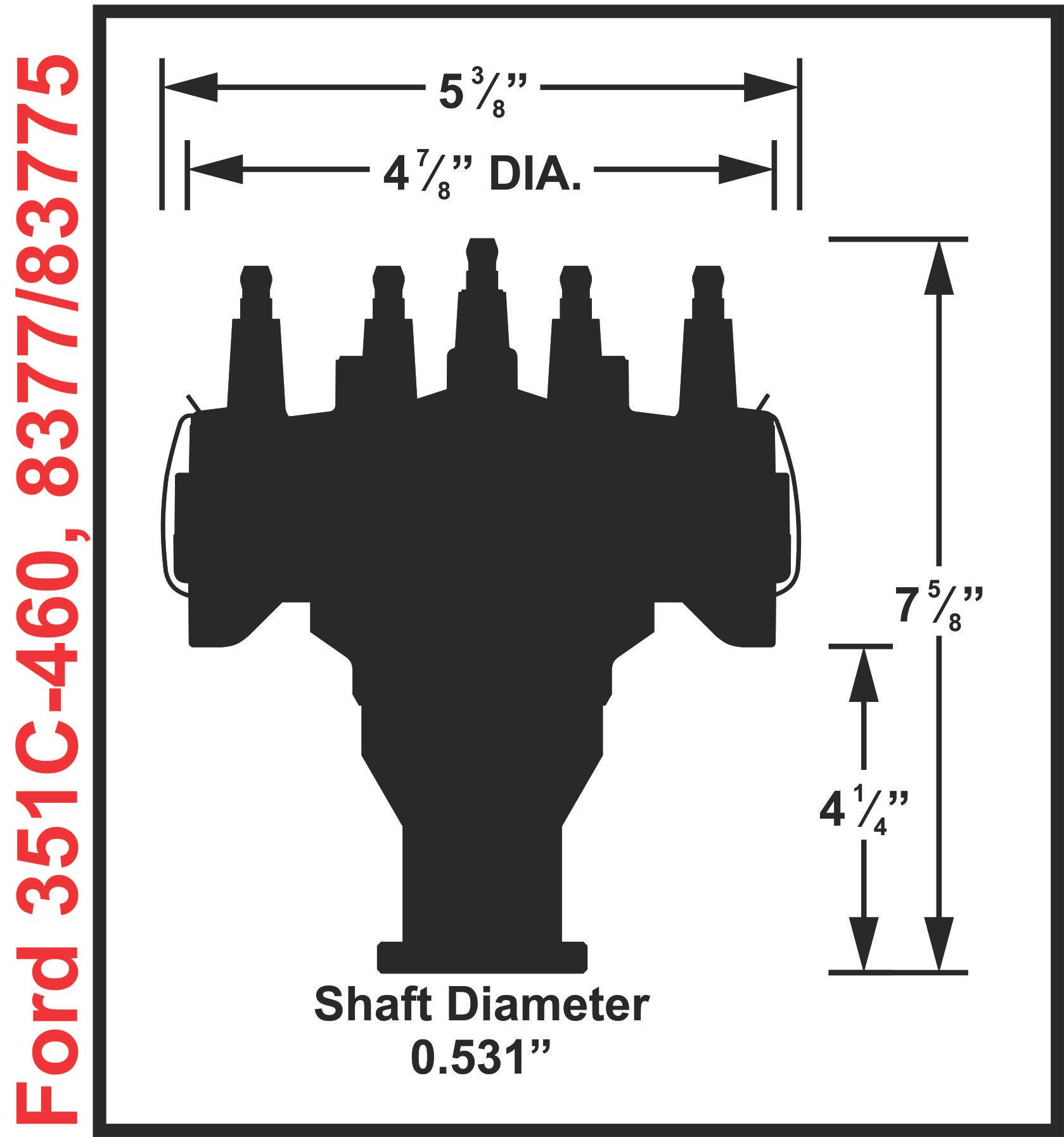 Msd 83775 Dist., Ford 351C-460, Crank Trigger, Blk