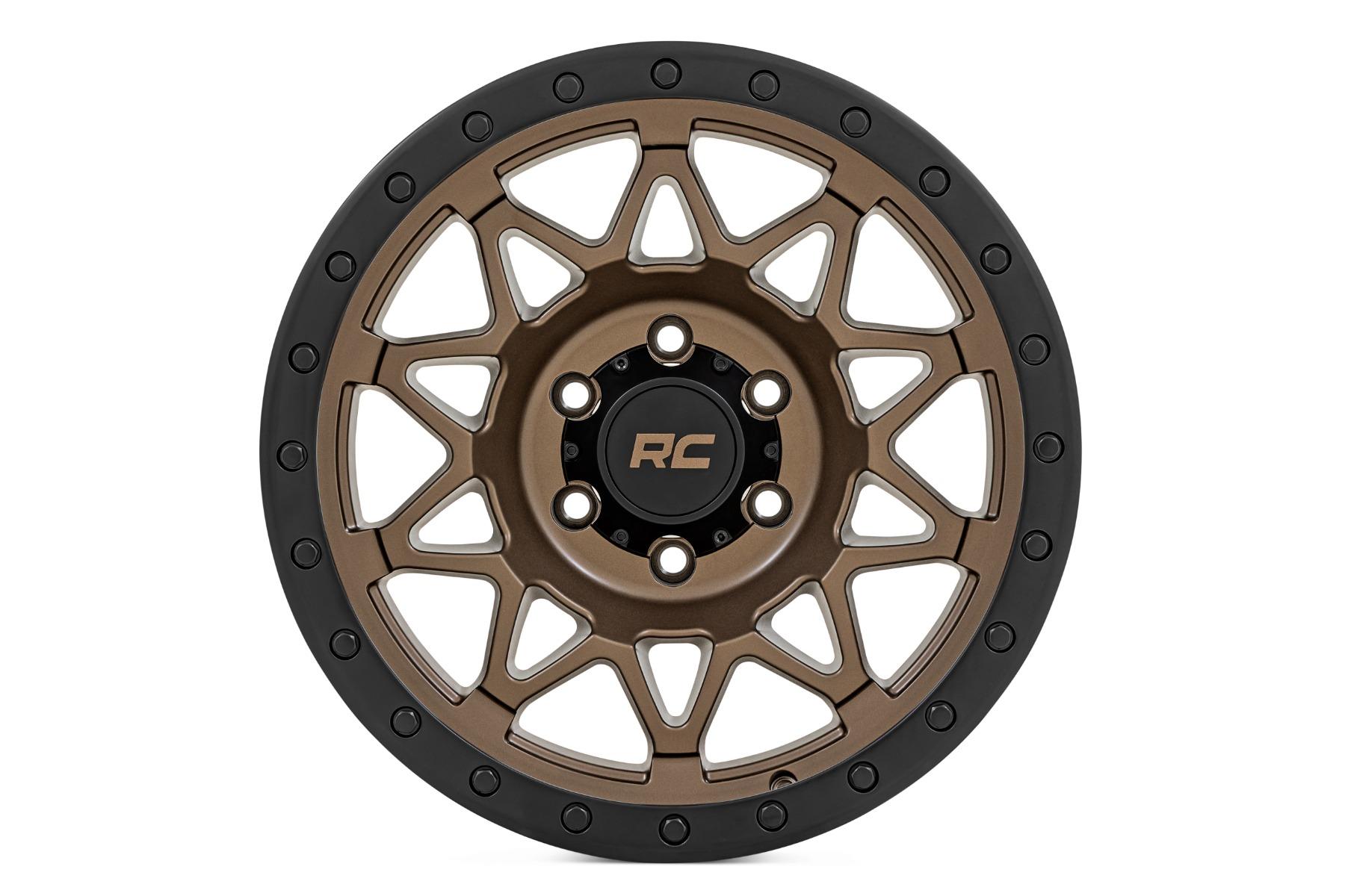 Rough Country 78 Series Wheel Simulated Beadlock Bronze/Black 18x9 6x5.5 +0mm (1960-1999 C10 Pickup, Land Cruiser, K10 Pickup, K15/K1500 Pickup, K15/K1500 Suburban, Wagoneer, Cherokee, J10, J20, K10 Suburban, K10, K5 Blazer, C15 Suburban, K15 Suburban, Sc