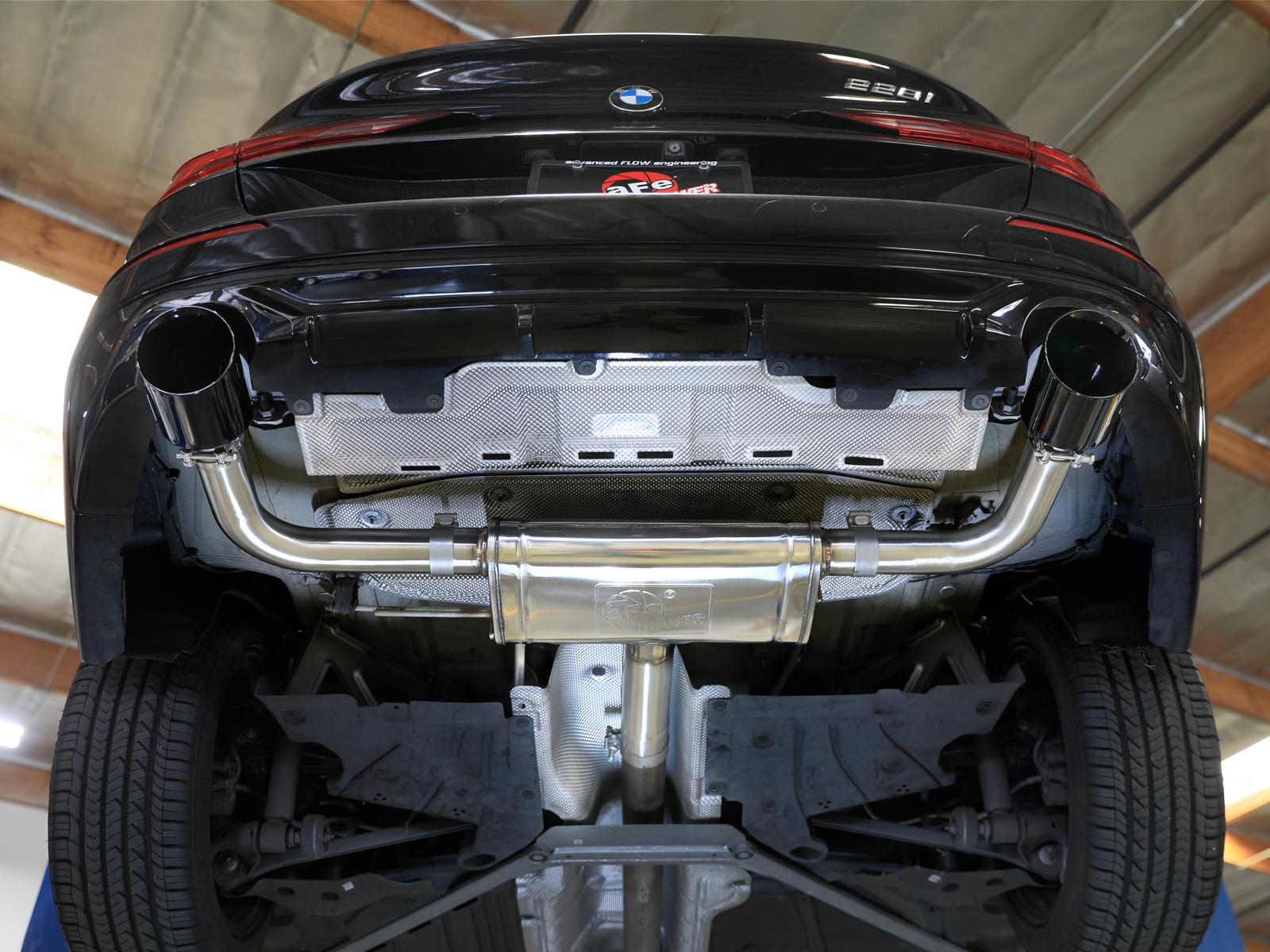 AFE MACH Force-Xp 3 IN to 2-1/2 IN Stainless Steel Axle-Back Exhaust System Black (2021-2024 228i Gran Coupe) - 49-36355-B