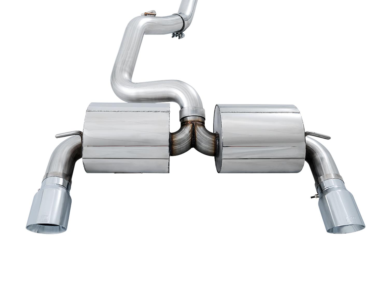 AWE 3015-32088 2016-2018 Focus RS Touring Edition Catback Exhaust with Chrome Silver Tips (Non Resonated)