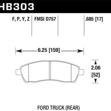 Hawk Street Brake Pads (2000-2005 Excursion,1999-2004 F-250 Super Duty,1999-2004 F-350 Super Duty) - HB303F.685