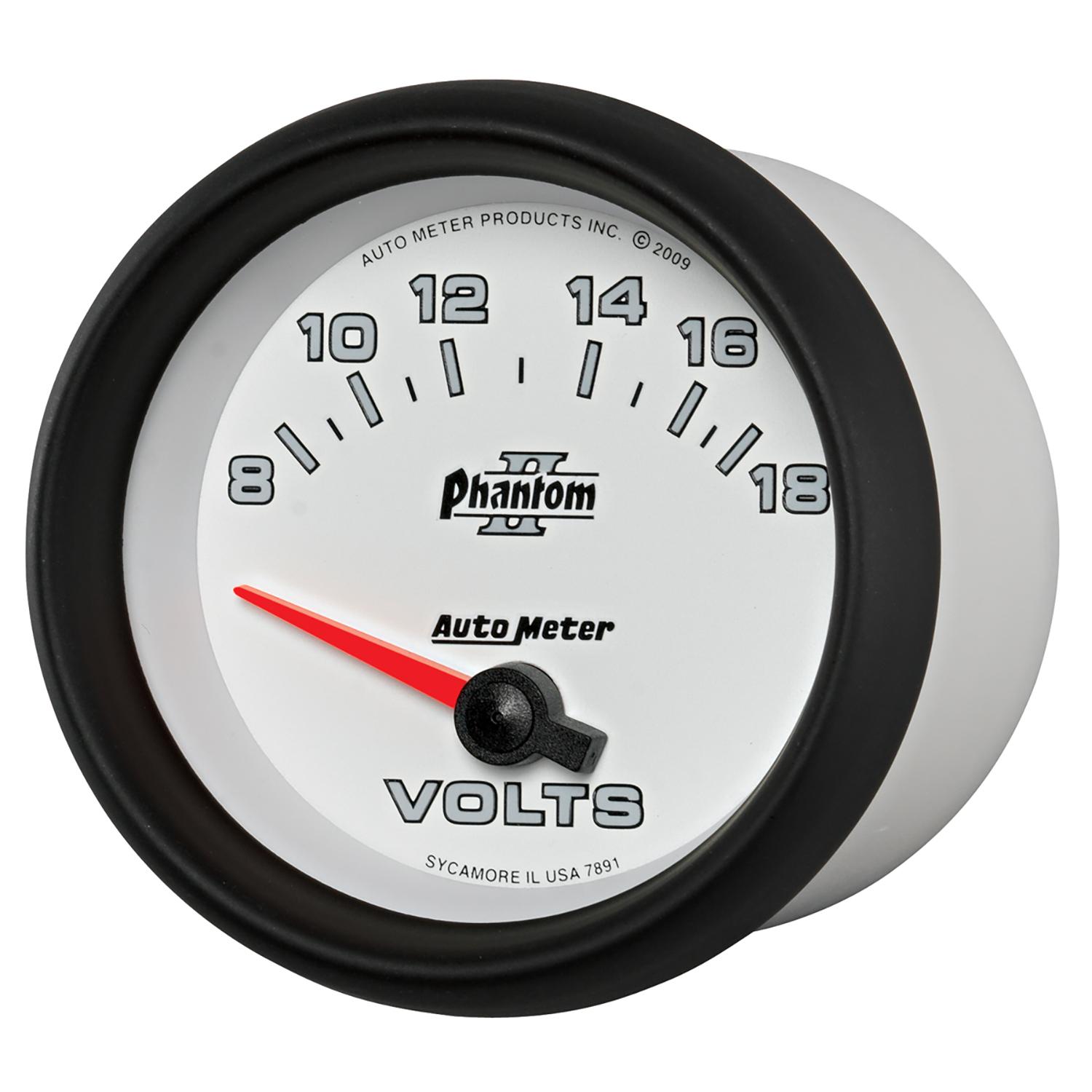 Auto Meter 2-5/8" VOLTMETER, 8-18V, PHANTOM II - 7891