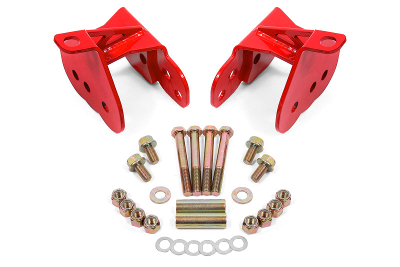 BMR Fabrication Control arm relocation brackets, bolt-on Red (1964-1972 A-Body) - CAB400R