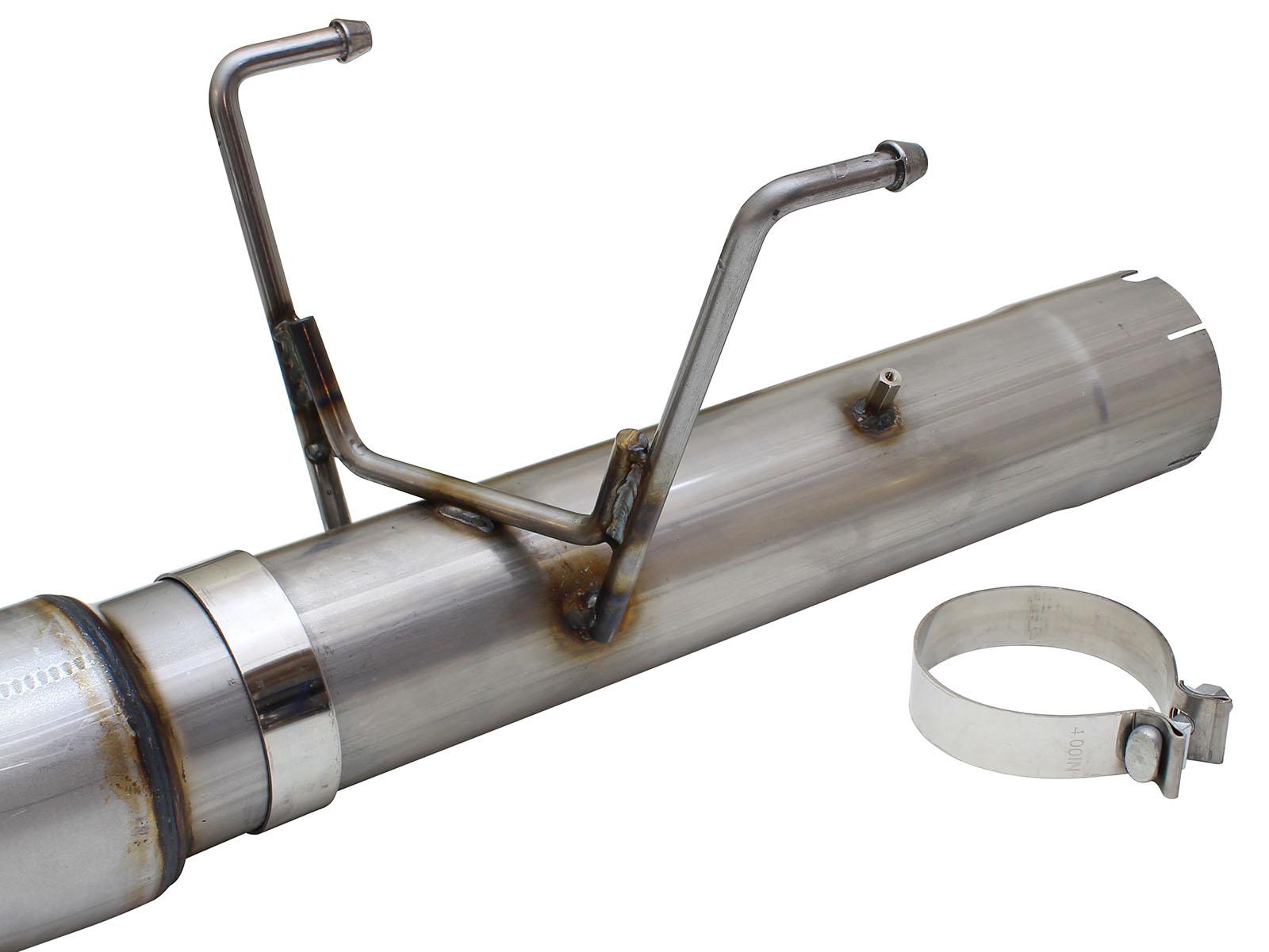 AFE Large Bore-HD 5 IN 409 Stainless Steel DPF-Back Exhaust System w/Black Tip (2013-2018 2500, 3500) - 49-42051-1B